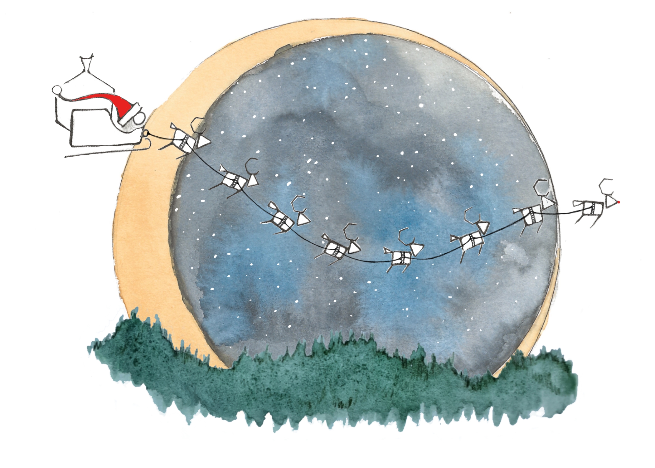 image from Santa and eight reindeer
