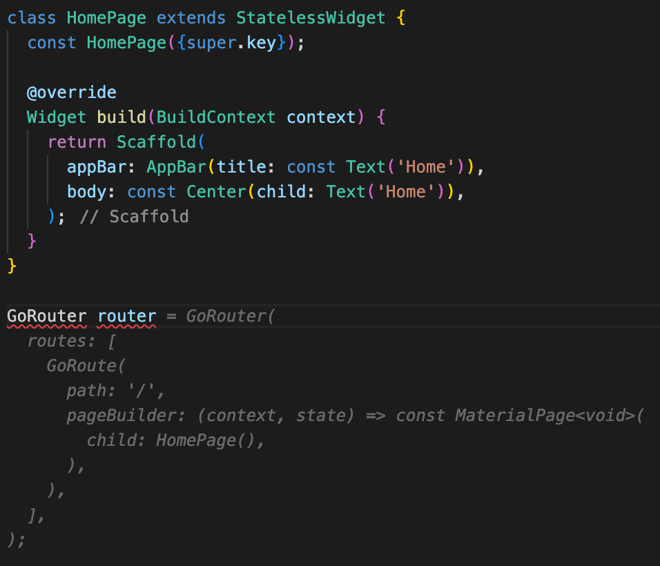 HomePage code completion